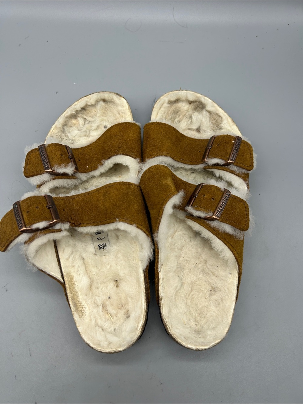 Birkenstock Arizona Shearling Sandals - Mink - Picture 6 of 7